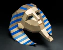 Tut Mask, Pharaoh Tutankhamun Mask | DIY Paper Mask, Printable Template, Papercraft, 3D Mask, Polygon, Low Poly, Geometric, Costume, Pattern