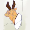Deer 3D Wall Decor Low poly Papercraft, DIY, PDF