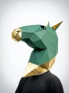 Papercraft Horse Head Mask. Low Poly Animal Pattern: DIY Costume.