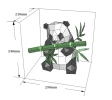 Panda Eating Bamboo Paper Sculpture, Printable PDF template, Handmade Wild Animal Figurine Papercraft, 3D puzzle, Low Poly Home Decor