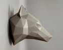 Wolf paper craft wall art: PDF Template. 3d Papercraft Low Poly DIY 3d Model.