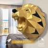 Lion Head 3D Wall Decor Low poly Papercraft, DIY, PDF