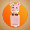 Pig Frame Decor Low poly Papercraft, DIY, PDF