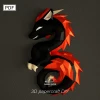 Dragon Chinese PDF Template, DIY 3d Model, FanArt, Paper Sculpture, Low Poly, Pepakura, Craft, Manualidad, Paper Art