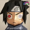 Sasuke, Anime Template, DIY 3d Model, FanArt, Paper Sculpture, Low Poly, Pepakura, Craft, Manualidad, Paper Art
