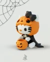 Hello Kitty Pumpkin Costume and Wearing a Cloak Low Poly Papercraft