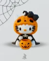 Hello Kitty Pumpkin Costume and Wearing a Cloak Low Poly Papercraft