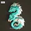 Dragon Chinese PDF Template, DIY 3d Model, FanArt, Paper Sculpture, Low Poly, Pepakura, Craft, Manualidad, Paper Art