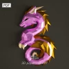 Dragon Chinese PDF Template, DIY 3d Model, FanArt, Paper Sculpture, Low Poly, Pepakura, Craft, Manualidad, Paper Art