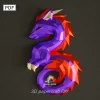 Dragon Chinese PDF Template, DIY 3d Model, FanArt, Paper Sculpture, Low Poly, Pepakura, Craft, Manualidad, Paper Art