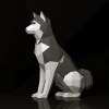 Husky Papercraft Low Poly Decoration, PDF Template, DIY Paper 3D CumulusCraft