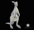 Kangaroo Mom 3D Decor Low poly Papercraft, DIY, PDF