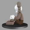 Kaws Sitting, Kaws Sentado PDF Papercraft Templates, Paper Art and Craft for Home Decor, DIY, 3DIER, PDF Patterns, Papercraft Templates, Low Poly