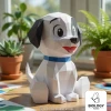 Dalmatian Dog Low Poly Papercraft Template Pepakura PDF DIY Handmade