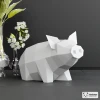 Piggy Papercraft, Sitting Pig Home Decor, Low Poly Papercraft