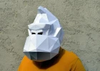 Donkey Kong Mask Papercraft, DIY, Low-poly Papercraft