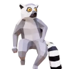 Sitting Lemur Papercraft, Lowpoly Papercraft, Fovea - Papercraft - Nonitt