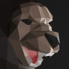 Rage Lion Low Poly Wall Papercraft, Paper Sculpture, Low Poly PDF Template, DIY Decor & Gift