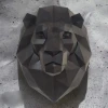 Lion Trophy Papercraft Template - Low Poly, Pepakura PDF, DIY Handmade, Home Decoration, Creative Gifts