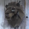 Lion Trophy Papercraft Template - Low Poly, Pepakura PDF, DIY Handmade, Home Decoration, Creative Gifts