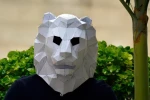 Lion Mask Papercraft, DIY, Low-poly Papercraft