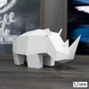 Rhinoceros Papercraft, Rhino Paper Sculpture, 3D Origami, Low Poly Papercraft