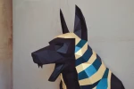 Anubis Papercraft Low Poly Decoration, PDF Template, DIY Paper 3D CumulusCraft