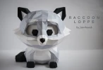 Raccoon, Fox, Wolf Low Poly Papercraft, Paper Sculpture, Low Poly PDF Template, DIY Decor & Gift