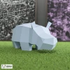 Hippo Papercraft Paper Sculpture, Low Poly Papercraft