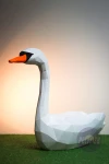 Swan PDF Template, Low Poly, Paper Sculpture, DIY, Pepakura Pattern, Handmade, Papercraft, Lowpoly, Lowpoly Papercraft
