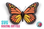 Monarch Butterfly 3D Papercraft SVG