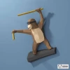 Ninja Monkey Papercraft, DIY Paper Sculpture, Wall Decor, Low Poly Papercraft