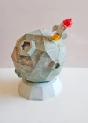 Moon with a Rocket Papercraft Template - Low Poly, Pepakura PDF, DIY Handmade, Home Decoration, Creative Gifts