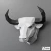 Bull Papercraft, 3D Paper Craft Bull, DIY Bull Head, Low Poly Papercraft