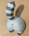 Cucul Raton (Raccoon Bottom) Papercraft, Lowpoly Papercraft, Fovea - Papercraft - Nonitt
