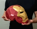 Iron Man Helmet Papercraft PDF Template - Wearable Low Poly 3D Mask DIY Kit - Superhero Cosplay Prop
