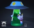 UFO AND COW, space, rocket, Alien, Papercraft, Template, DIY, Paper, Low Poly, Holiday, 3D Model, Pdf Low Poly