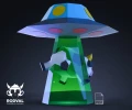 UFO AND COW, space, rocket, Alien, Papercraft, Template, DIY, Paper, Low Poly, Holiday, 3D Model, Pdf Low Poly