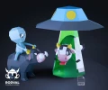 UFO AND COW, space, rocket, Alien, Papercraft, Template, DIY, Paper, Low Poly, Holiday, 3D Model, Pdf Low Poly