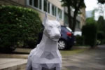 Doberman Papercraft Low Poly Decoration, PDF Template, DIY Paper 3D CumulusCraft