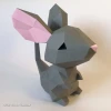 Little Mouse PDF Template, Low Poly, Paper Sculpture, DIY, Pepakura Pattern, Handmade, Papercraft, Lowpoly, Lowpoly Papercraft