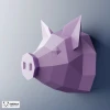 Pig Trophy Papercraft, DIY Wall Decor, Low Poly Papercraft