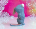 Rabbit Yoga Papercraft, Lowpoly, Lowpoly Papercraft