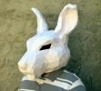 Rabbit Mask Papercraft, DIY, Low-poly Papercraft