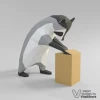 Curious Raccoon Papercraft, Paper Sculpture, Low Poly Papercraft