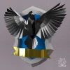 Low Poly Ravenclaw Eagle Crest Papercraft Template | DIY 3D Geometric Harry Potter Wall Art | Hogwarts House Decor