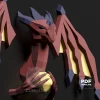 Dragon with Wings Papercraft Low Poly Decoration, PDF Template, DIY Paper 3D CumulusCraft