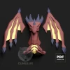 Dragon with Wings Papercraft Low Poly Decoration, PDF Template, DIY Paper 3D CumulusCraft