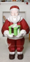 Santa Claus Low Poly Papercraft, Paper Sculpture, Low Poly PDF Template, DIY Decor & Gift