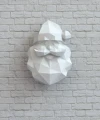 Santa Claus Wall Decor Papercraft, Lowpoly, Low poly Papercraft